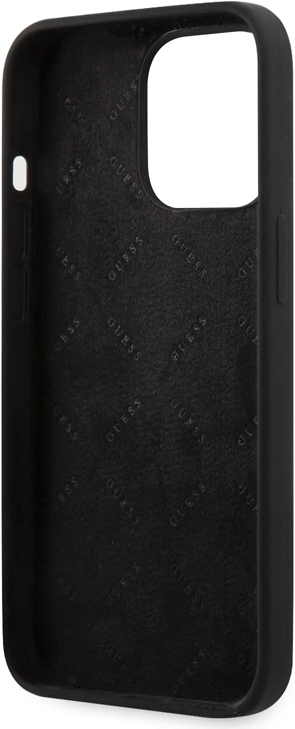 Guess GUHCP13XLS4GGBK Hülle für iPhone 13 Pro Max 6,7" schwarz Silicone 4G Logo, Rot