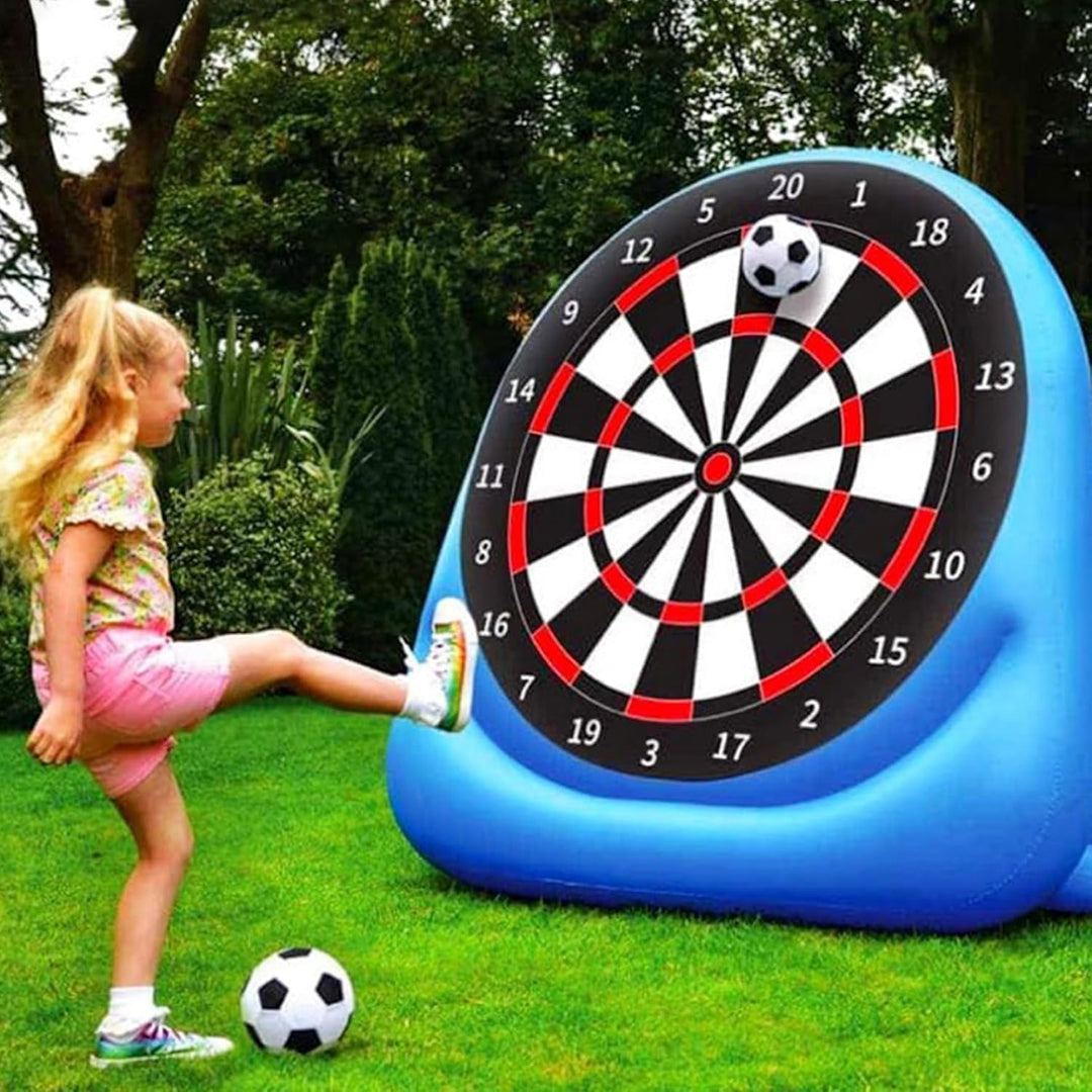 Aufblasbares Soccer Darts Giant – Fussball-Dartbrett mit klebrigen Bällen, tragbares Outdoor-Hofspie