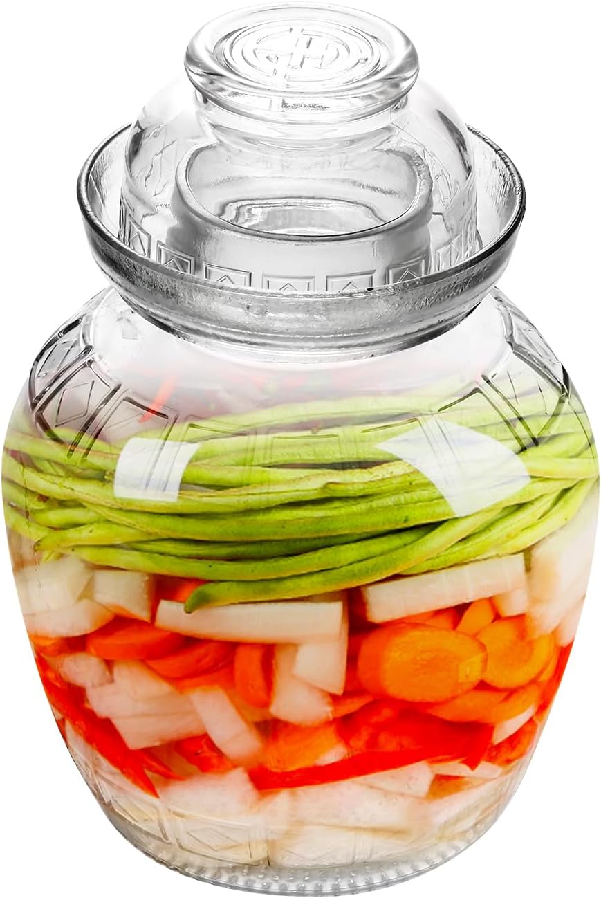 TOPBATHY Fermentationsglas 2-gallonen-Glas Gurkenglas Kimchi-Glas Gärender Topf Schleusen Zum Fermen