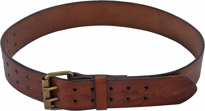 TOURBON Deluxe Rindsleder Gürtel für DIY Werkstatt Werkzeugtasche Western Cowboy Herren Gurt M (Brau