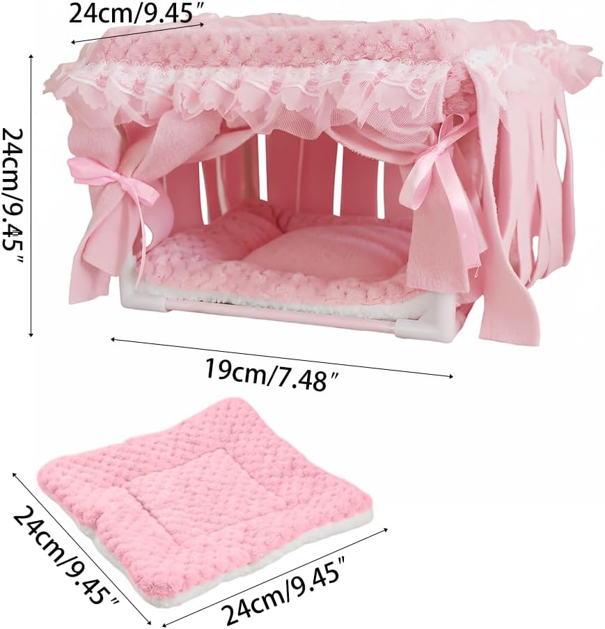DONGKER Meerschweinchen Bett, Kuschelig Meerschweinchenversteck, 24x24x19 cm, Gemütliches Kleintierb