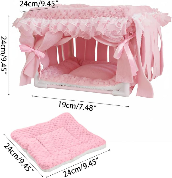 DONGKER Meerschweinchen Bett, Kuschelig Meerschweinchenversteck, 24x24x19 cm, Gemütliches Kleintierb
