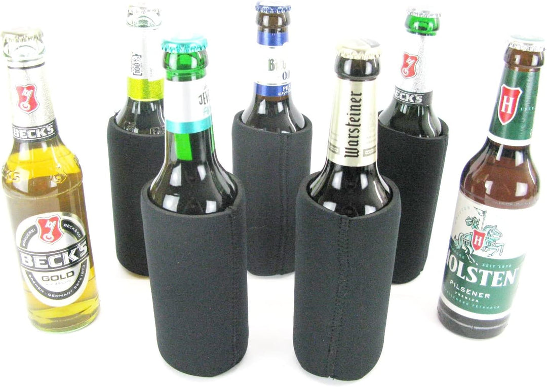 8x Bierkühler für 0,33L Flaschen in schwarz. Getränkekühler- Flaschenkühler für alle genormten 0,33l