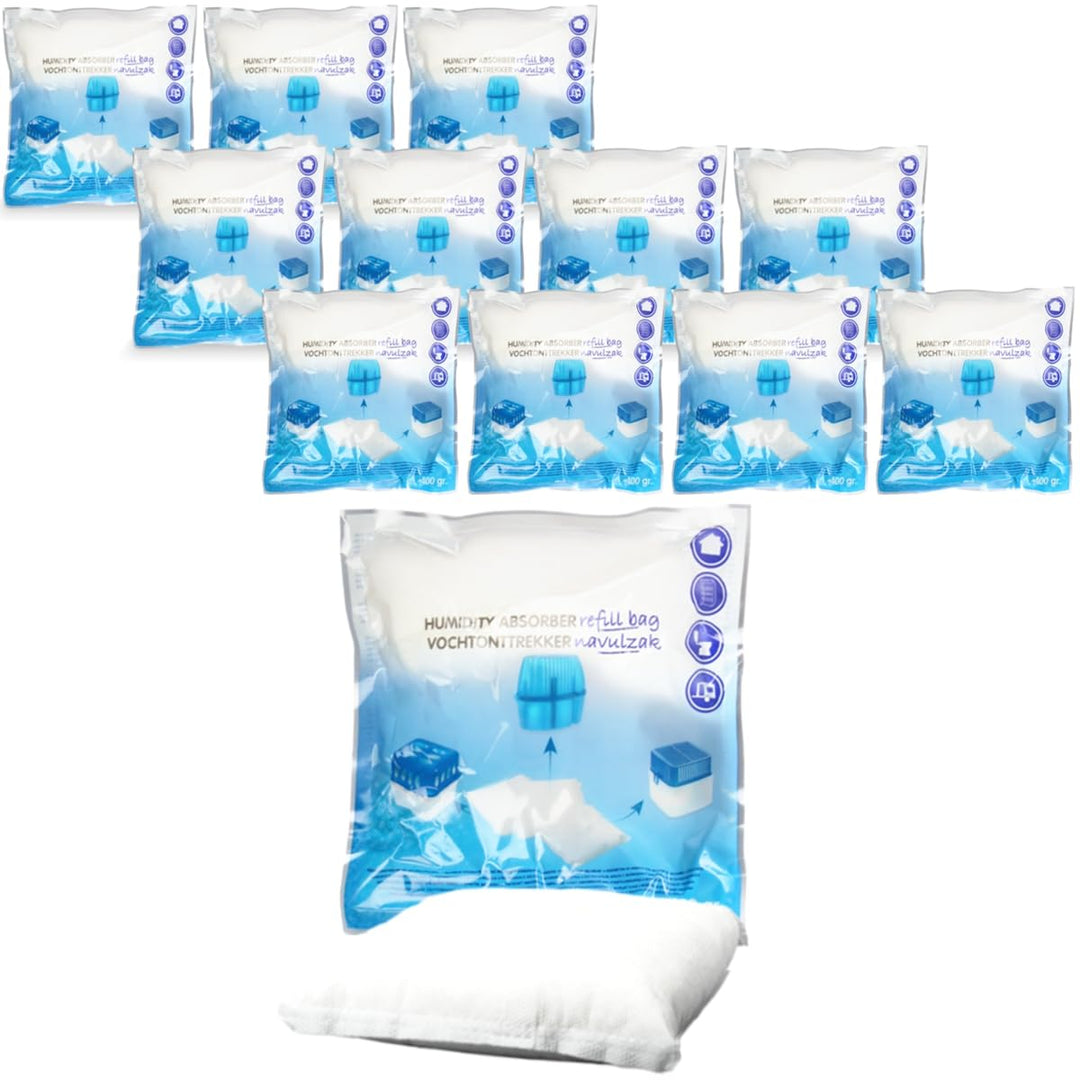 12x Luftentfeuchter Granulat 400g Nachfüllpack universal Feuchtigkeits-Stopper Beutel (12x Nachfüllp
