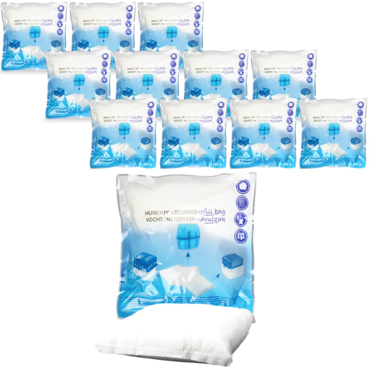 12x Luftentfeuchter Granulat 400g Nachfüllpack universal Feuchtigkeits-Stopper Beutel (12x Nachfüllp