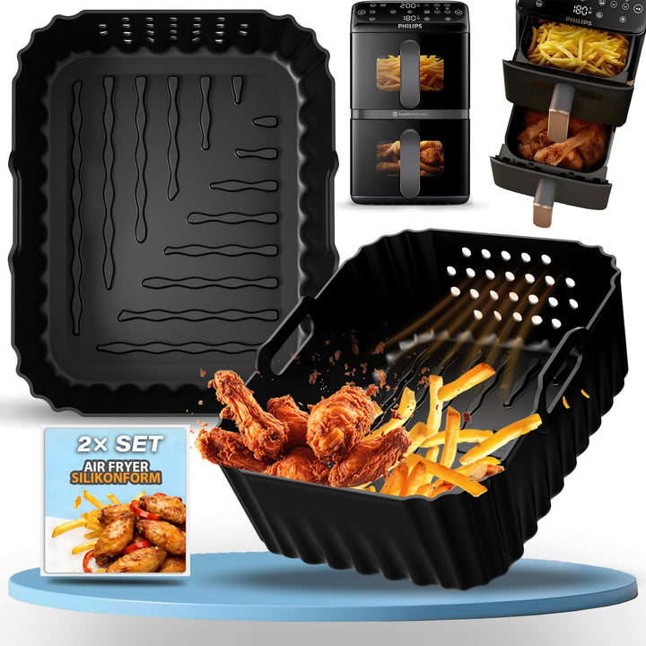 Silikonform Zubehör für Philips Airfryer 4000 Series Stacked Dual Basket 10L, Heissluftfritteuse Zub