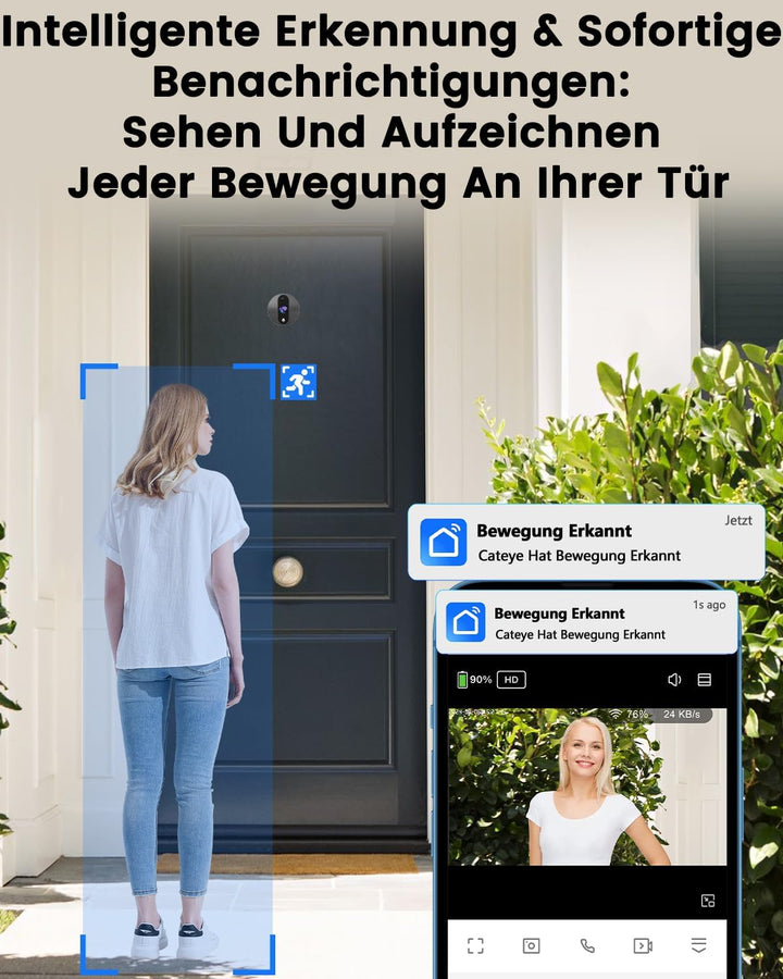 Bextgoo Türspion Kamera, 2K Digitaler Türspion Kamera WLAN mit 4,3 Zoll Farbbildschirm mit 32GB Spei