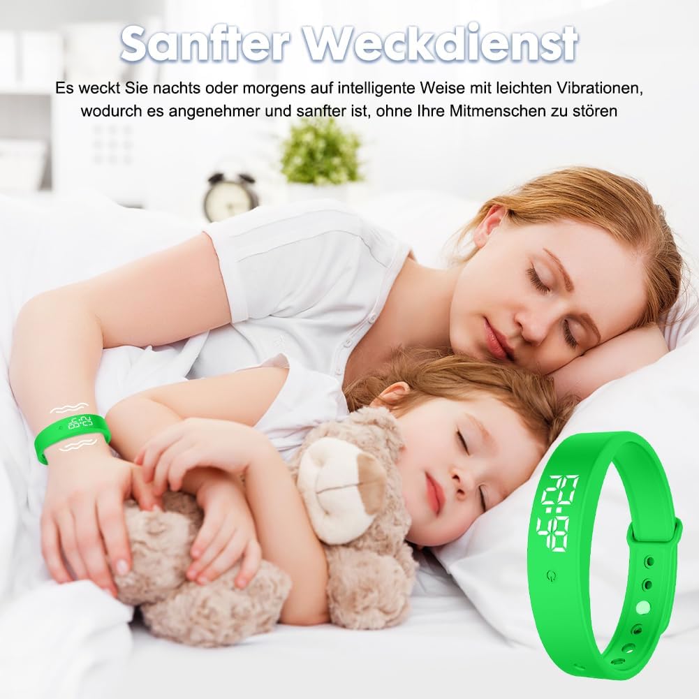 Vibrationsalarm Erinnerung Uhr, Vibrationswecker Armband, Silent Vibrating Alarm Reminder Watch mit