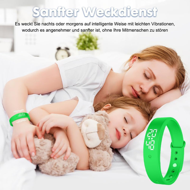 Vibrationsalarm Erinnerung Uhr, Vibrationswecker Armband, Silent Vibrating Alarm Reminder Watch mit