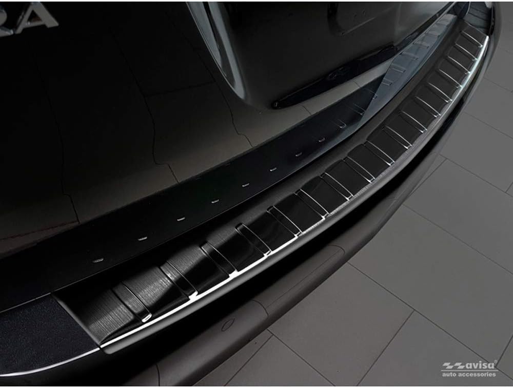 Avisa Schwarz Edelstahl Heckstossstangenschutz kompatibel mit Opel Zafira C Tourer 2012-2016 & Facel