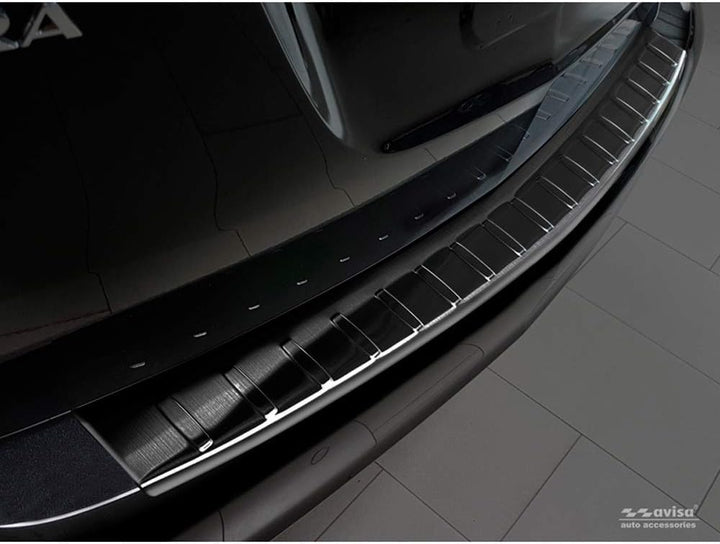Avisa Schwarz Edelstahl Heckstossstangenschutz kompatibel mit Opel Zafira C Tourer 2012-2016 & Facel