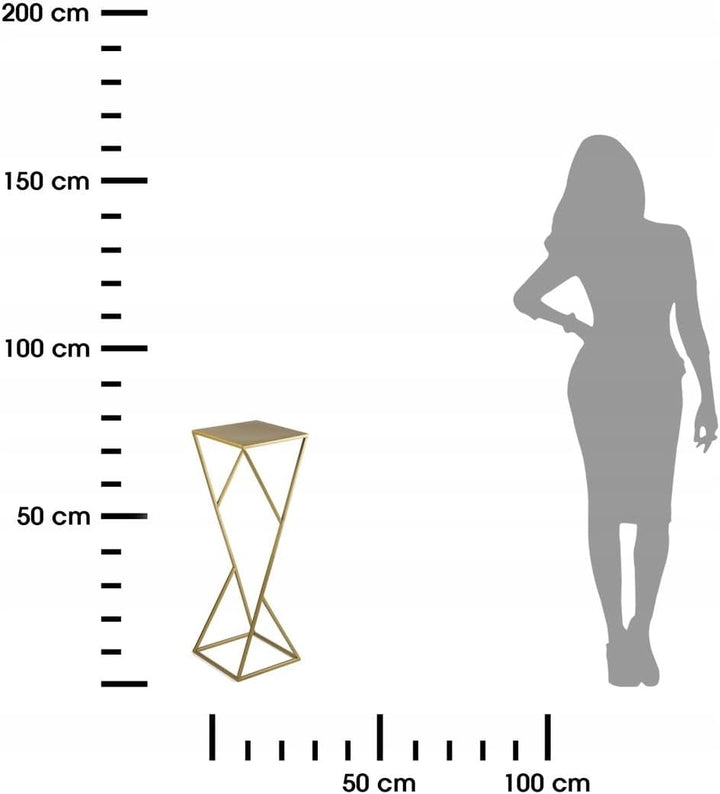 HowHomely Blumenständer Metall 70 x 24 cm - Solider und Minimalistischer Blumenhocker - Gold Pflanze