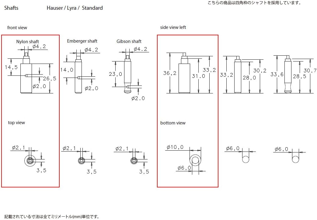 Schaller »LYRA MACHINE HEADS - NICKEL - BASEPLATE 3 - ACRYLIC - WHITE NYLON POSTS 10mm« Mechaniken f