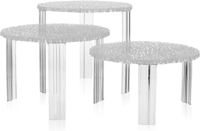 Kartell 08500B4 T-Table Möbel, Grau/Transparent, 50 x 50 x 28 cm H. 28 cm Cristallo, H. 28 cm Crista