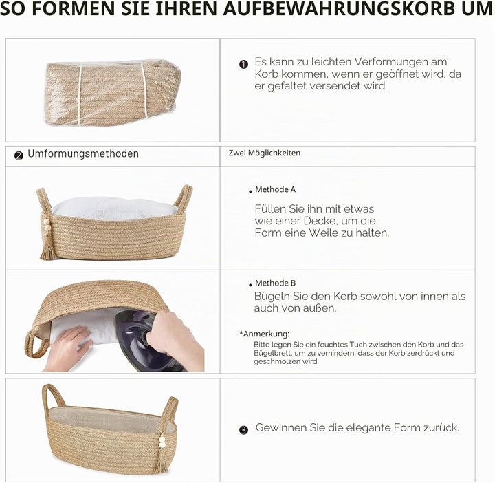 Mkono Kleiner Aufbewahrungskorb für Toilettenspülkasten Boho-Badezimmer-Dekor gewebtes Seil Toilette
