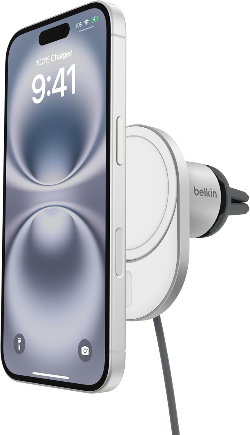 Belkin BoostCharge Pro magnetisches kabelloses Kfz-Ladegerät mit Qi2 (15 W), MagSafe-kompatibles Aut