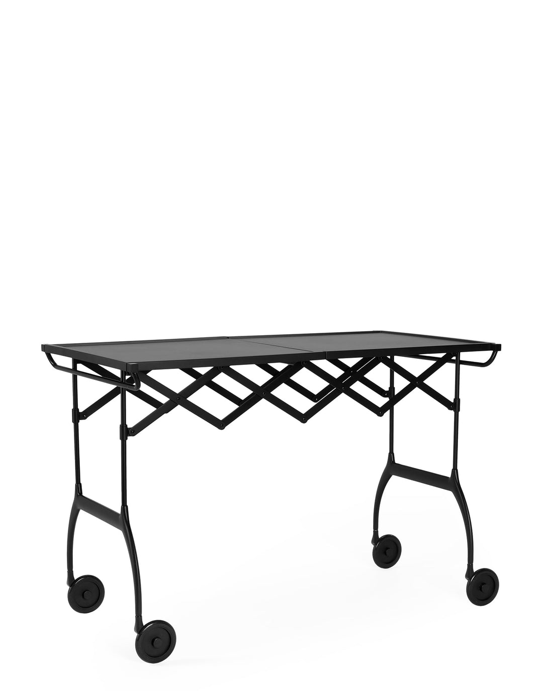 Kartell Battista, Servierwagen, Schwarz Schwarz Lackierter Struktur, Schwarz Lackierter Struktur