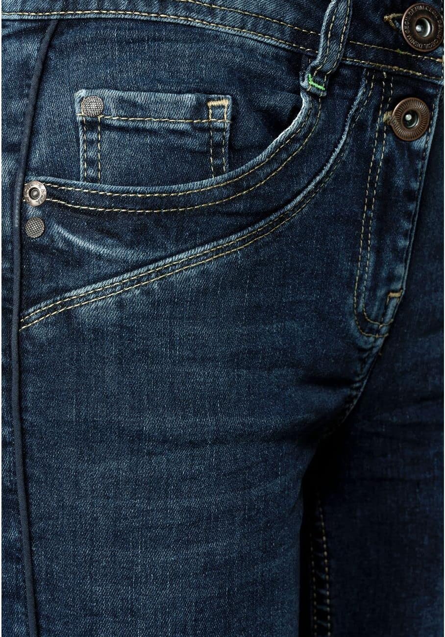 Cecil Damen Jeanshose Loose 27W / 34L Mid Blue Wash, 27W / 34L Mid Blue Wash