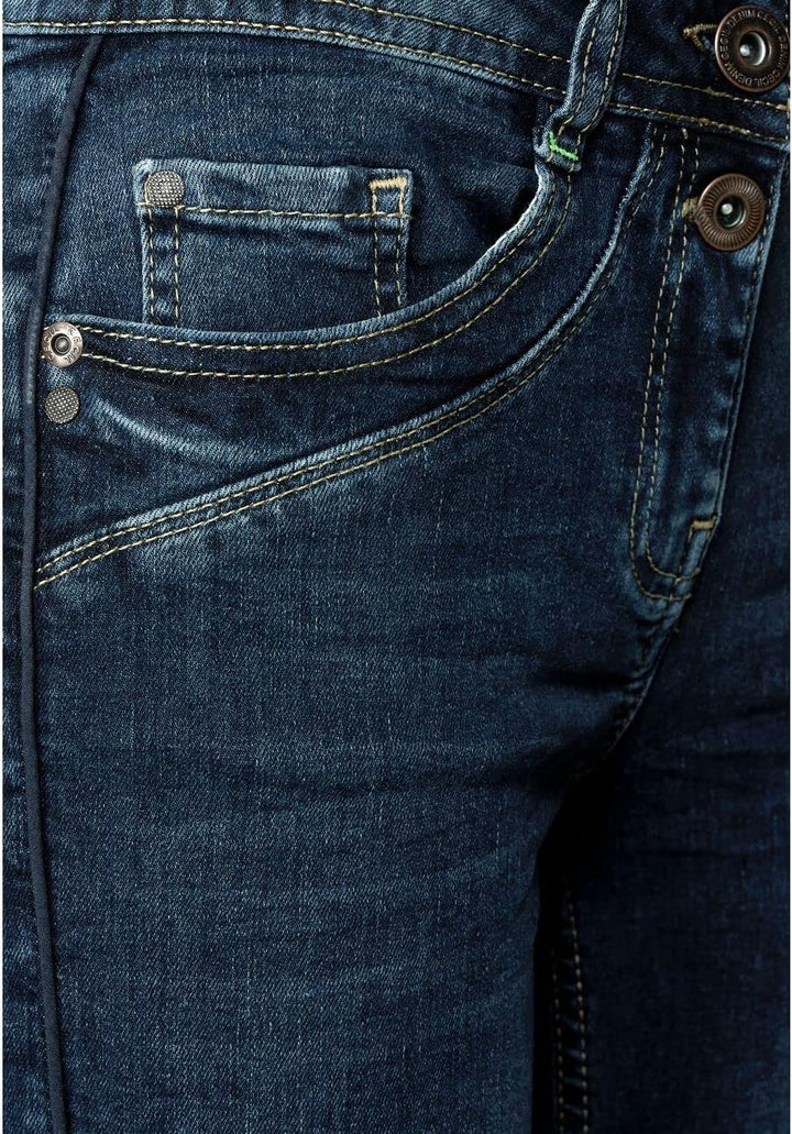 Cecil Damen Jeanshose Loose 27W / 34L Mid Blue Wash, 27W / 34L Mid Blue Wash