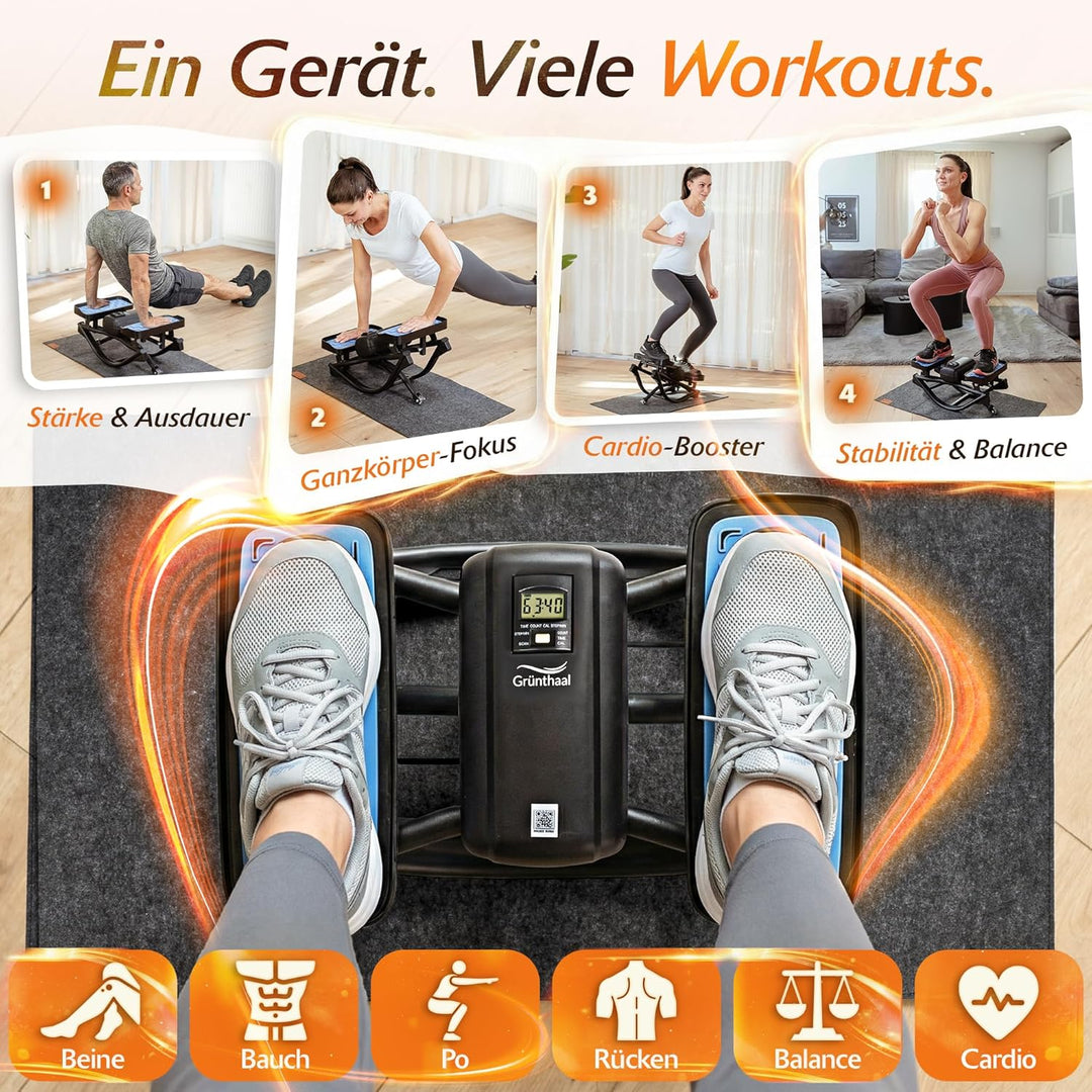 Mini Stepper Alternative - Rollslider - Fitnessgerät für zuhause - leise & gelenkschonend kompakt mi