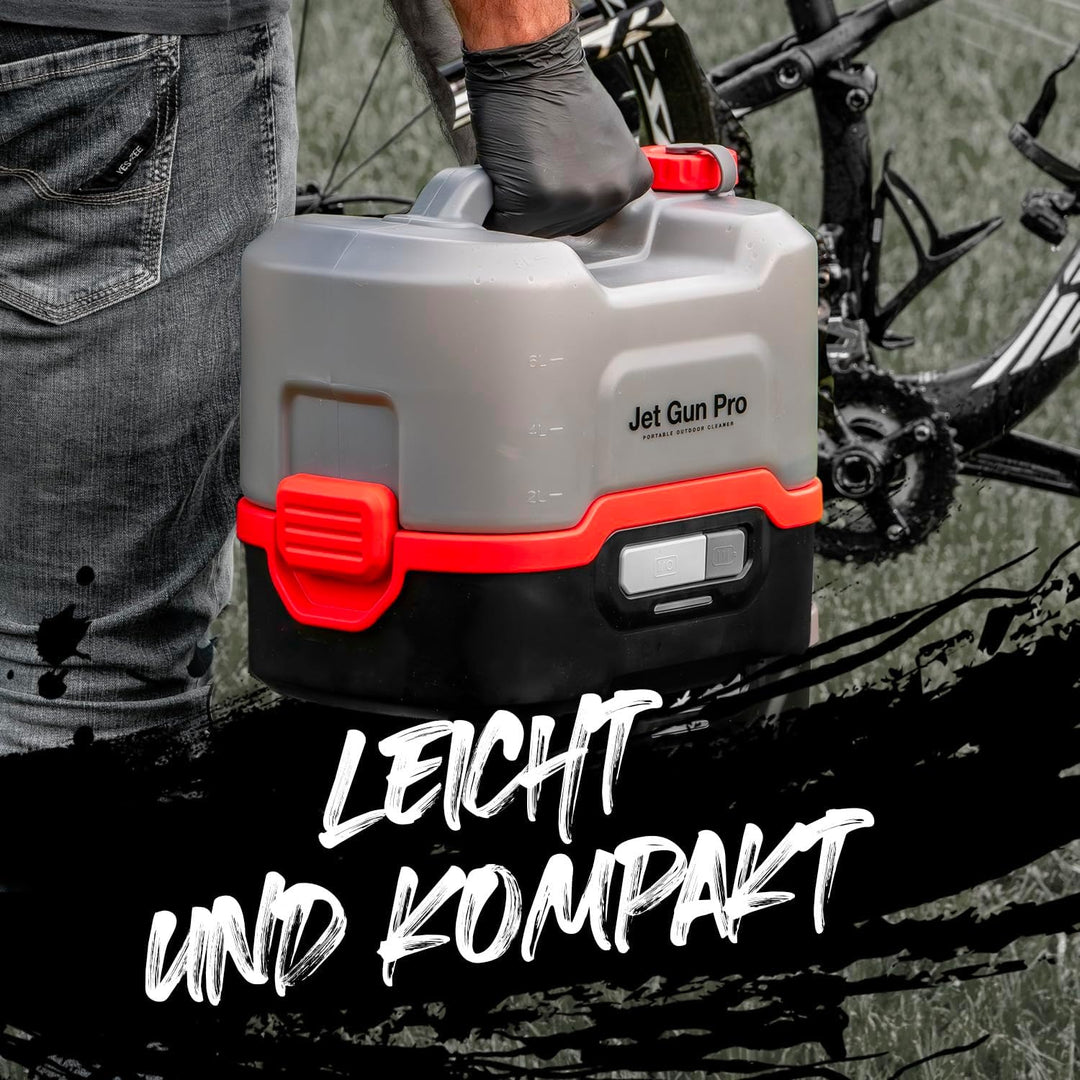 ERRECOM 1000 Miglia Fahrräder Reinigungsset Bio: Jet Gun PRO+ tragbarer Hochdruckreiniger mit 8 L Wa