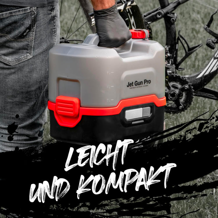ERRECOM 1000 Miglia Fahrräder Reinigungsset Bio: Jet Gun PRO+ tragbarer Hochdruckreiniger mit 8 L Wa