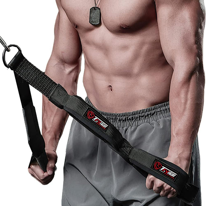 TAVIEW Trizepsseil-Kabelbefestigung (Zwei Längen in einem), mehr Bewegungsfreiheit, Trizeps-Zugseil-