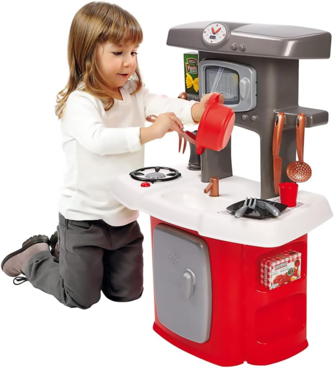 Ecoiffier – kleine Kinderküche – Spielküche im Mini-Format, mit Kühlschrank, Waschbecken, Herd, Spie