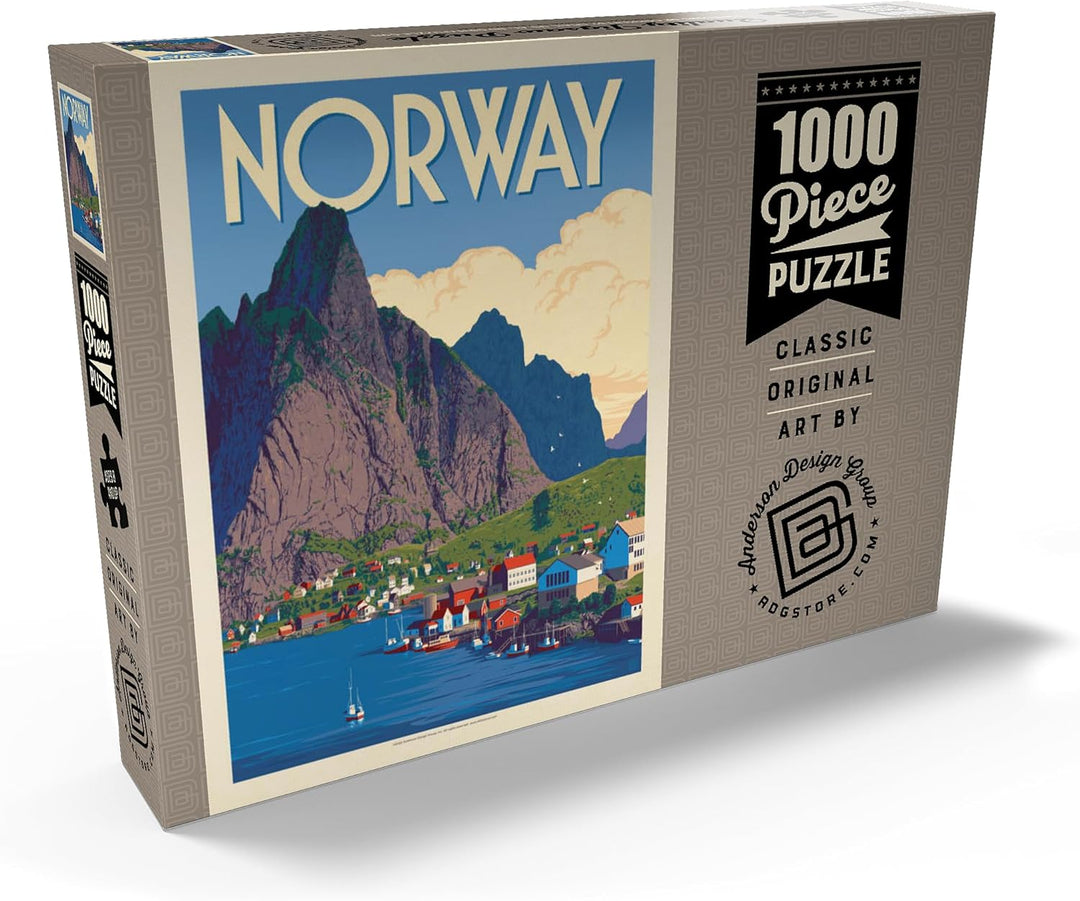 Norwegen: Das Land der Fjorde, Vintage Poster - Premium 1000 Teile Puzzle - MyPuzzle Sonderkollektio