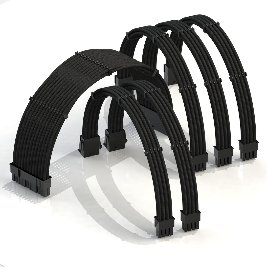 LINKUP - AVA 50cm PSU Kabelverlängerung Ummantelt GPU Nach Mass PC Stromversorgung mit Kamm-Kit - Ko