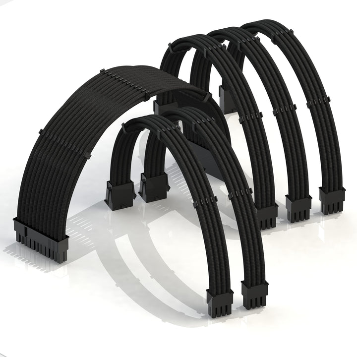 LINKUP - AVA 50cm PSU Kabelverlängerung Ummantelt GPU Nach Mass PC Stromversorgung mit Kamm-Kit - Ko