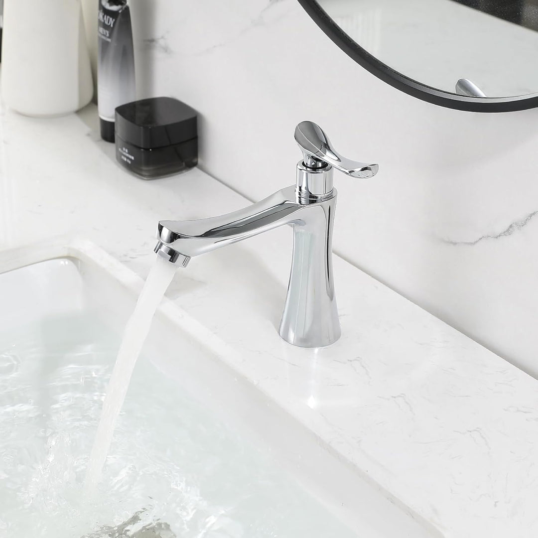 Kaltwasserhahn Gäste Wc,Einhebelmischer mit einem Loch Waschbecken Wasserhahn Deck Mount Lavatory Wa