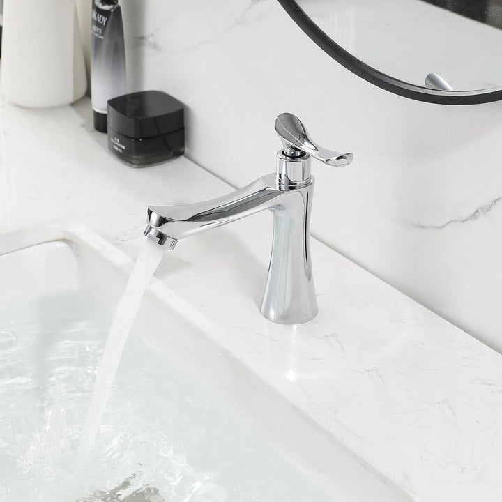 Kaltwasserhahn Gäste Wc,Einhebelmischer mit einem Loch Waschbecken Wasserhahn Deck Mount Lavatory Wa