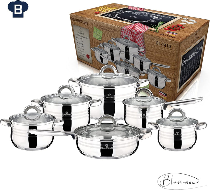 Blaumann Töpfe und Pfannen 12 tlg. Set Jumbo Gourmet Line