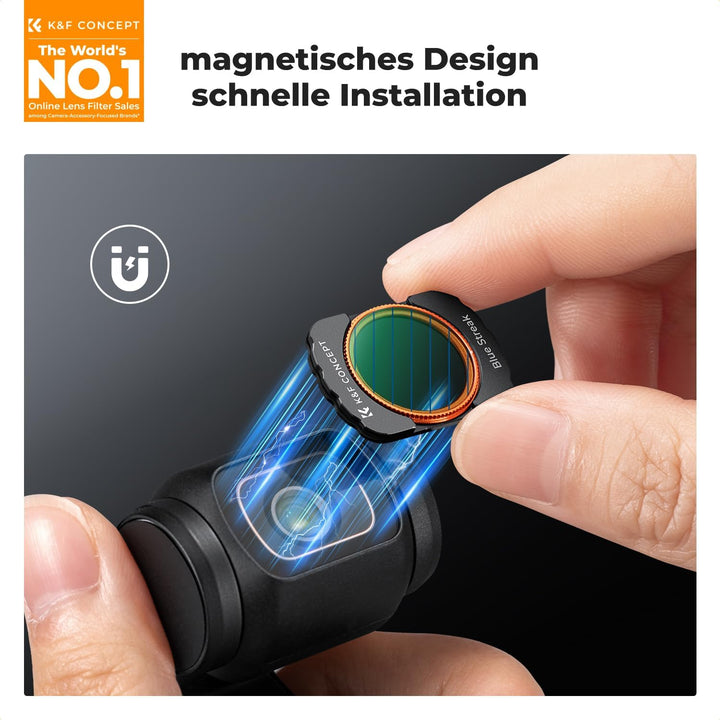 K&F CONCEPT 4 Pack Magnetic Effect Filter Set, kompatibel mit DJI Osmo Pocket 3, Black-Mist 1/4 + Bl