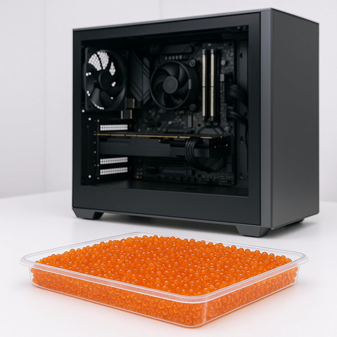 ISOLATECH Silica Gel Kugeln 1,3kg Beutel Orange zu Klar Wiederverwendbar | Regenerierbares Trockenmi