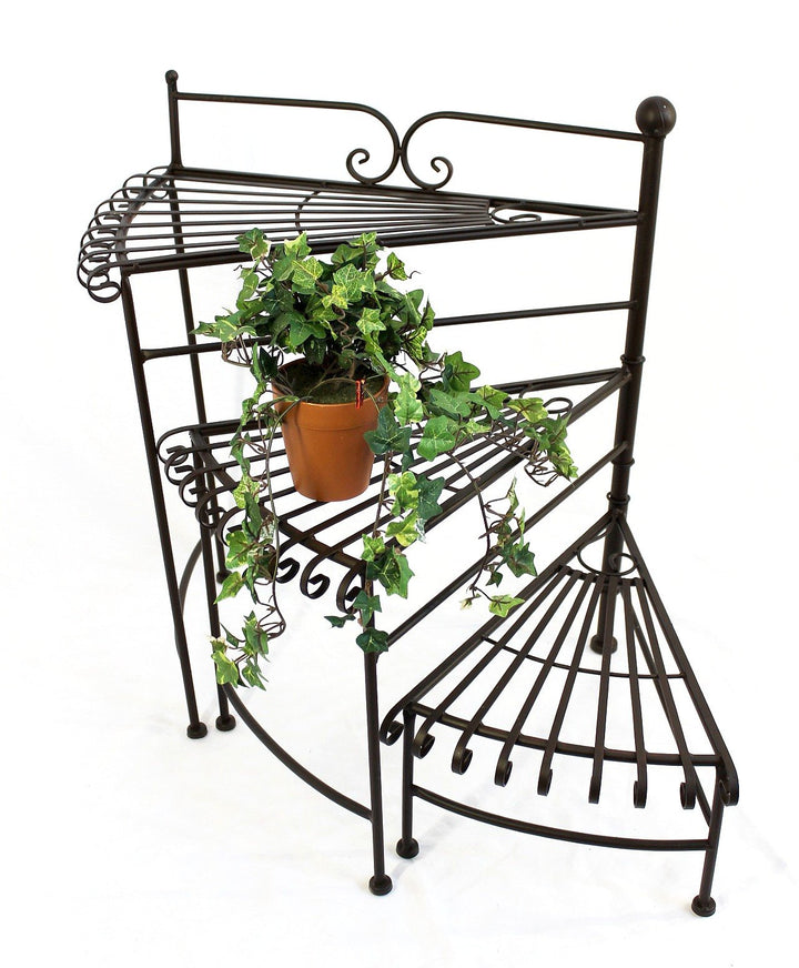 DanDiBo Blumentreppe Metall 64 cm Blumenständer mit 3 Ablagen DY11-12020 Pflanzenständer Blumenbank