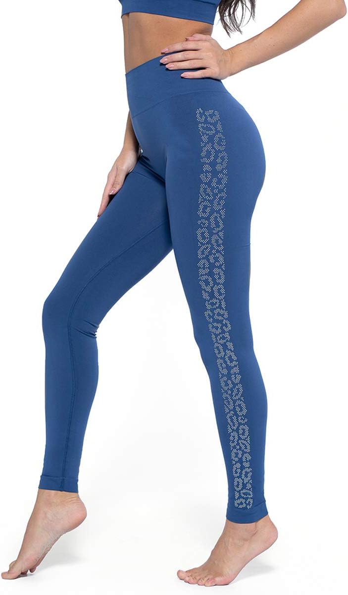 Damen Jogger Leggings Varnish Leo Line - Twilight XS-S Blau, XS-S Blau