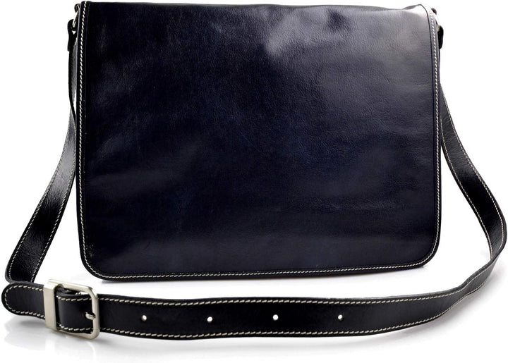 Leder herren aktentasche messenger ledertasche umhangetasche schultertasche tragetasche made in Ital