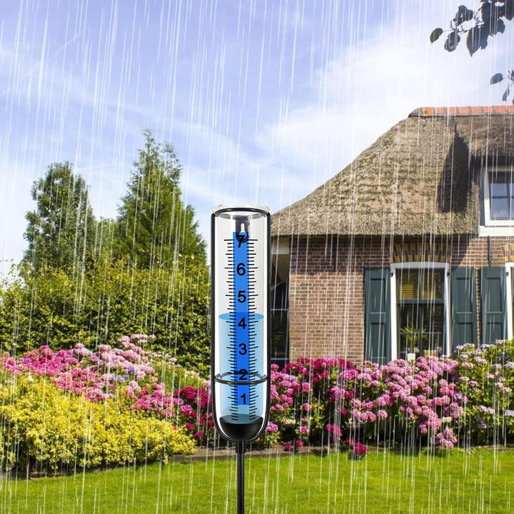 Regenmesser für den Aussenbereich mit Licht, Regenmesser für Garten Frostsicher, Outdoor Regenmesser