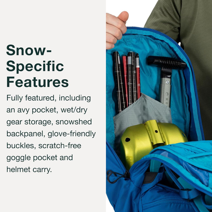 Osprey Herren Kamber 20 Rucksack Skirucksack Skitourenrucksack Alpinblau, Alpinblau