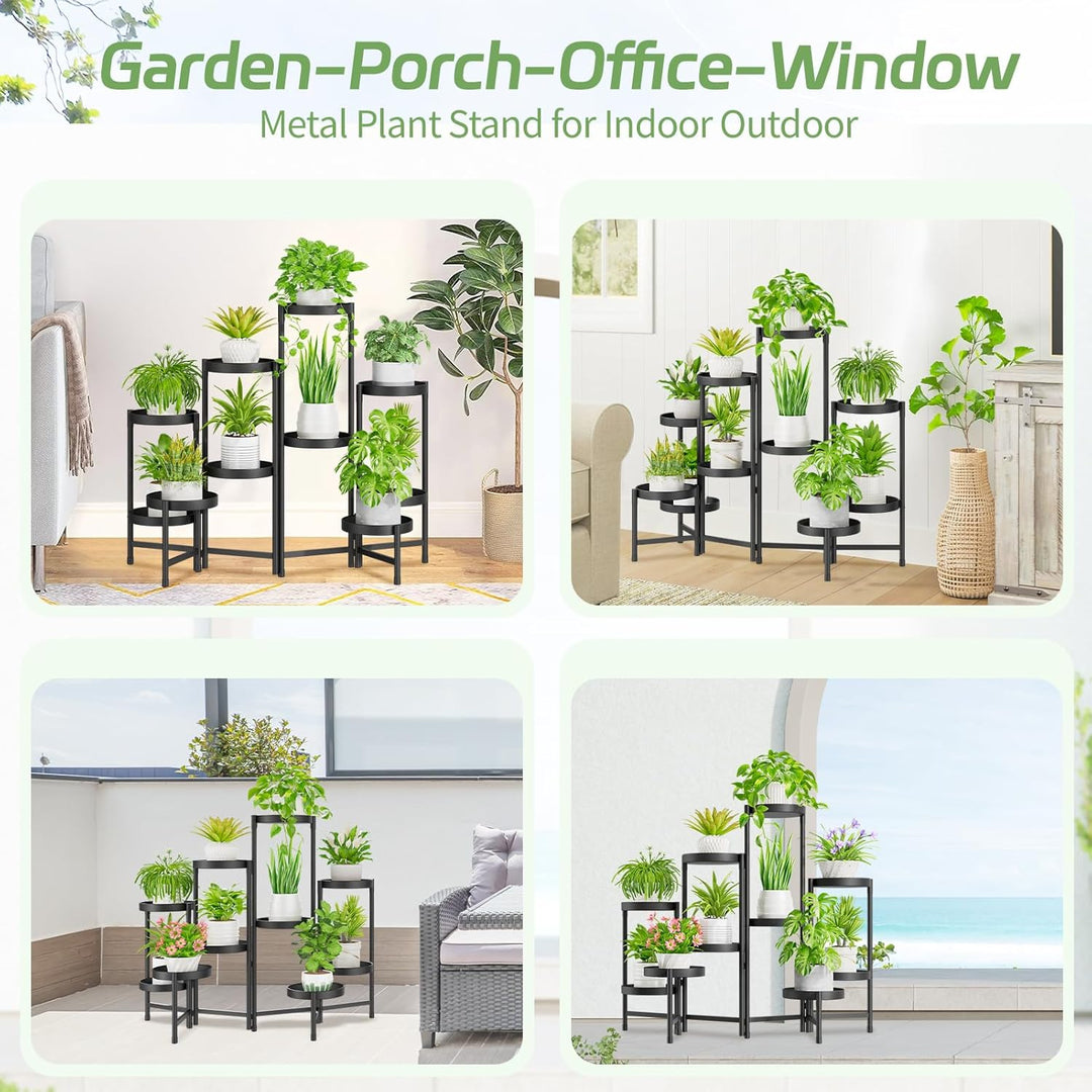 iDavosic.ly Pflanzenständer Metall mit 10 Etagen, Blumenständer Pflanzenregal Blumenregal Indoor Out