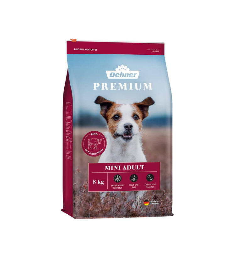 Dehner Premium Hundefutter, Trockenfutter getreidefrei, für ausgewachsene Hunde kleiner Rassen, Rind