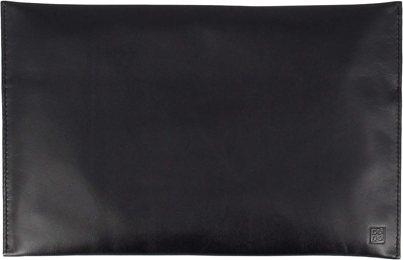 DUDU Damen Pochette Elegant aus Leder mit Reissverschluss für Makeup und Handy Schwarz, Schwarz