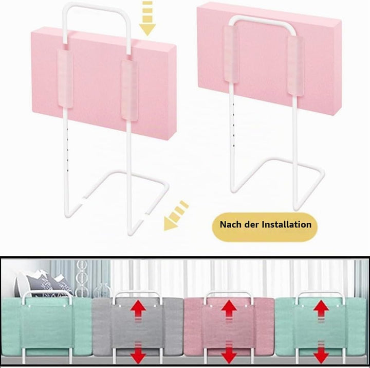 Bettgitter für Kinder, 60cm Rosa Rausfallschutz Bett, 5-Stufen Höhenverstellbar, für Kinderbetten, E