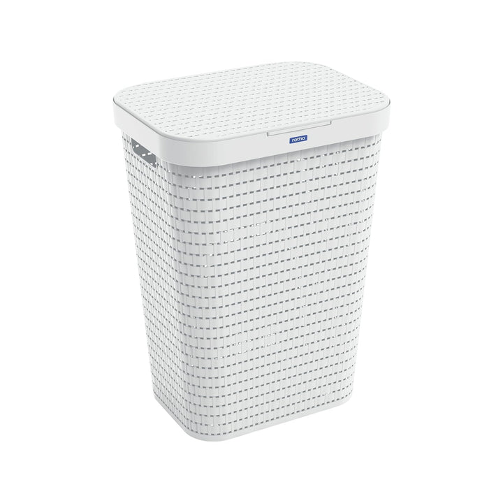 Rotho Country Wäschesammler 55l, weiss, 55l (42.0 x 32.2 x 57.7 cm)