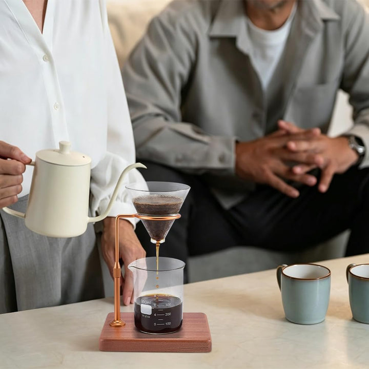 FINGERINSPIRE Höhenverstellbarer Kaffeeständer 220x160x230mm Pour Over Brühständer Goldener Legierun