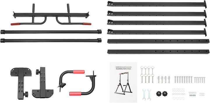 Faltbare Klimmzugstange, Power Tower Dip Station Faltbar, Multifunktional Fitness Trainingsgerät für