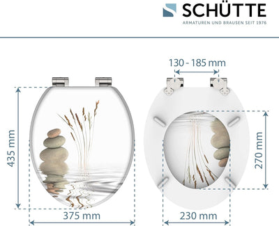 SCHÜTTE WC-Sitz WELLNESS mit Absenkautomatik aus Holz, Toilettensitz mit Klodeckel, Holzkern Toilett