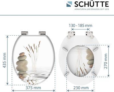 SCHÜTTE WC Sitz Holzkern BALANCE, Toilettensitz mit Absenkautomatik, passend für viele handelsüblich